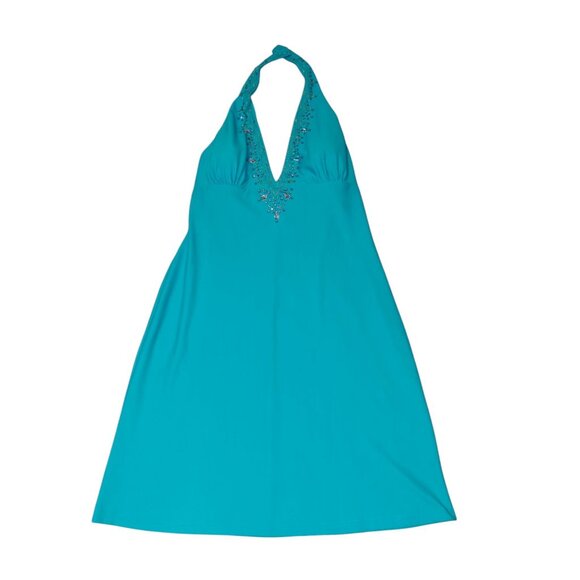 Muse Boston Proper Turquoise Halter Dress Size 12 Prom Wedding NWT-707LP - Picture 5 of 15